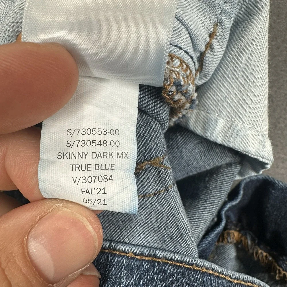 Gap‎ Jeans Girls 14 True Blue Denim Mid Rise Classic Stretch Skinny Whisker